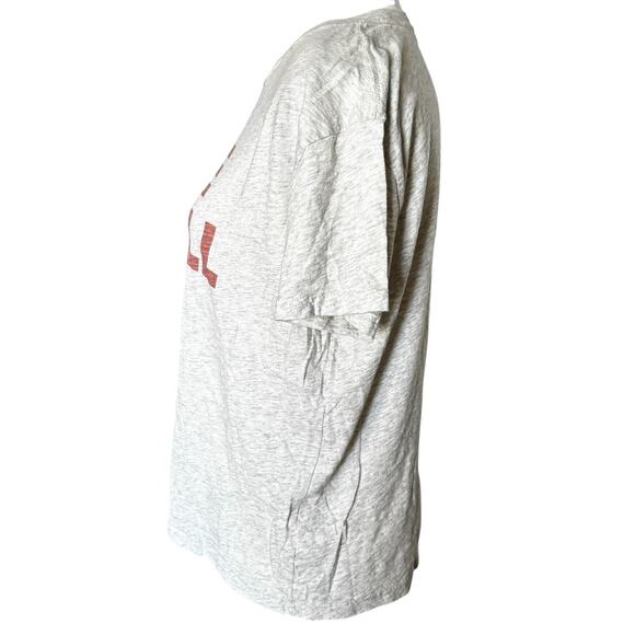 J.Crew T Shirt Womens Medium Alive & Well Print Heathered Gray Crew Neck Shiny - Picture 3 of 8